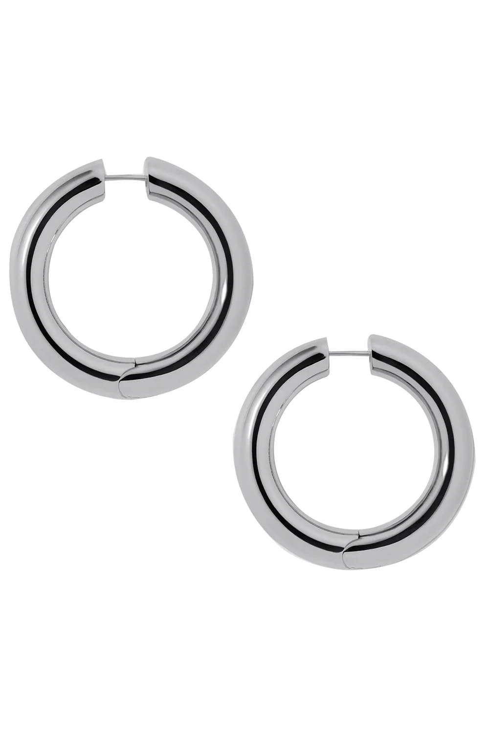 Mini Samira Hinged Hoop Earrings - Silver - 1in - 1