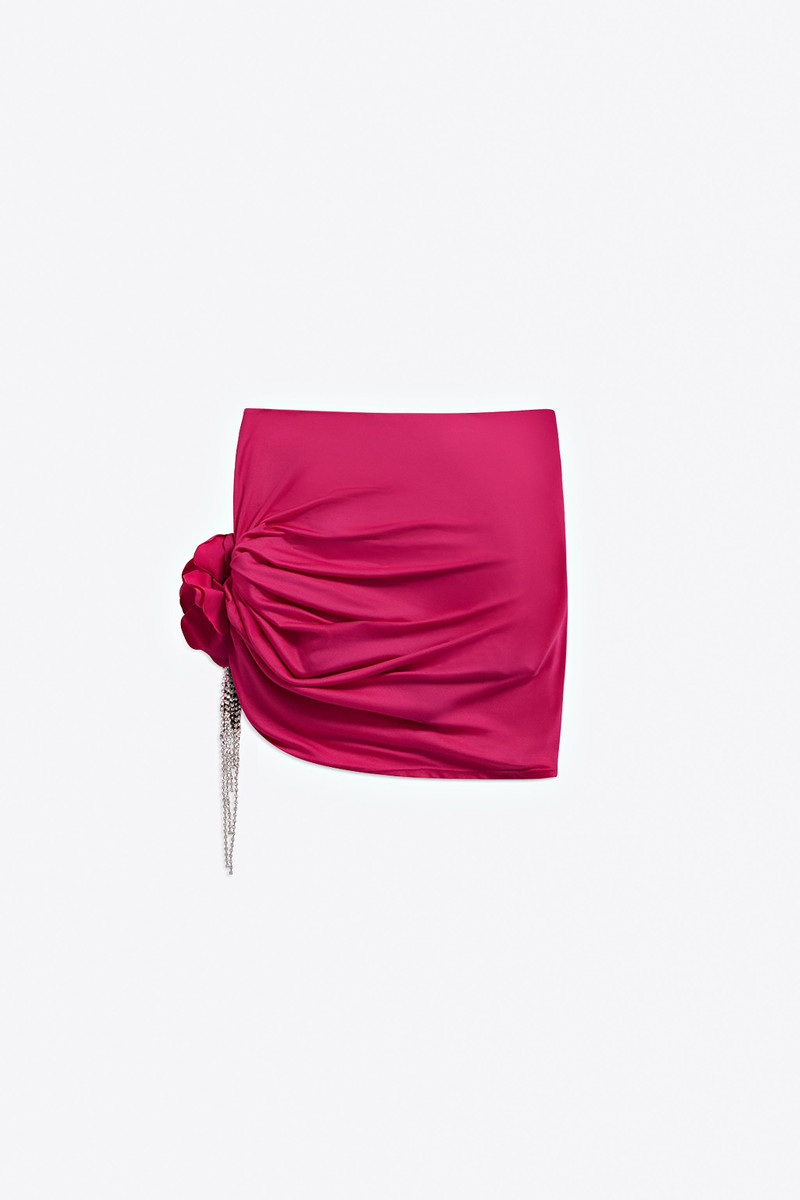 AREA CRYSTAL FLOWER DRAPED MINI SKIRT outlook