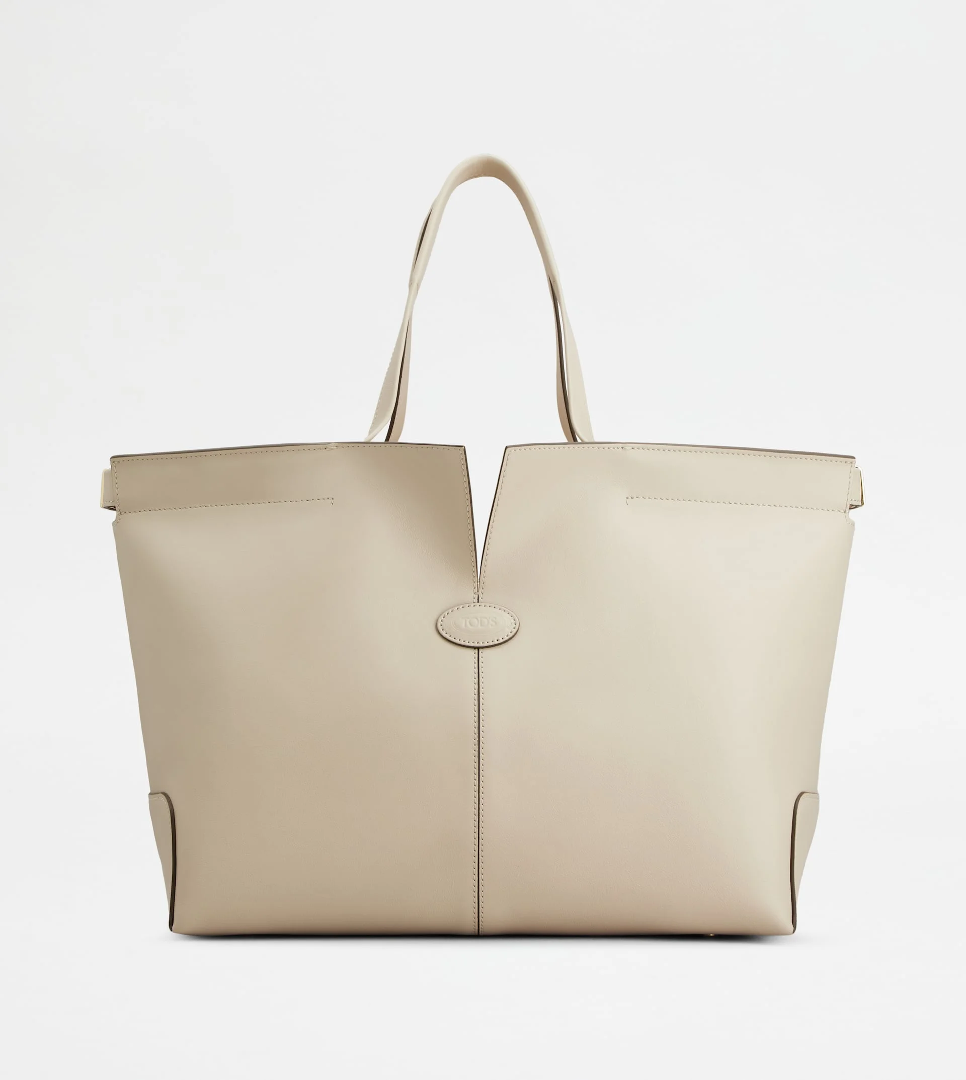 TOD'S DI BAG FOLIO IN LEATHER MEDIUM-SMALL - OFF WHITE - 1