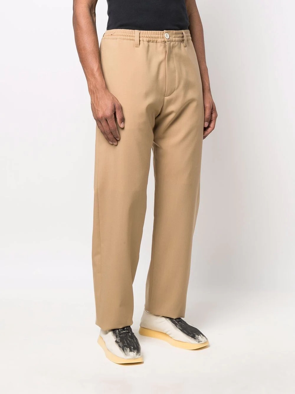 elasticated straight-leg trousers - 3