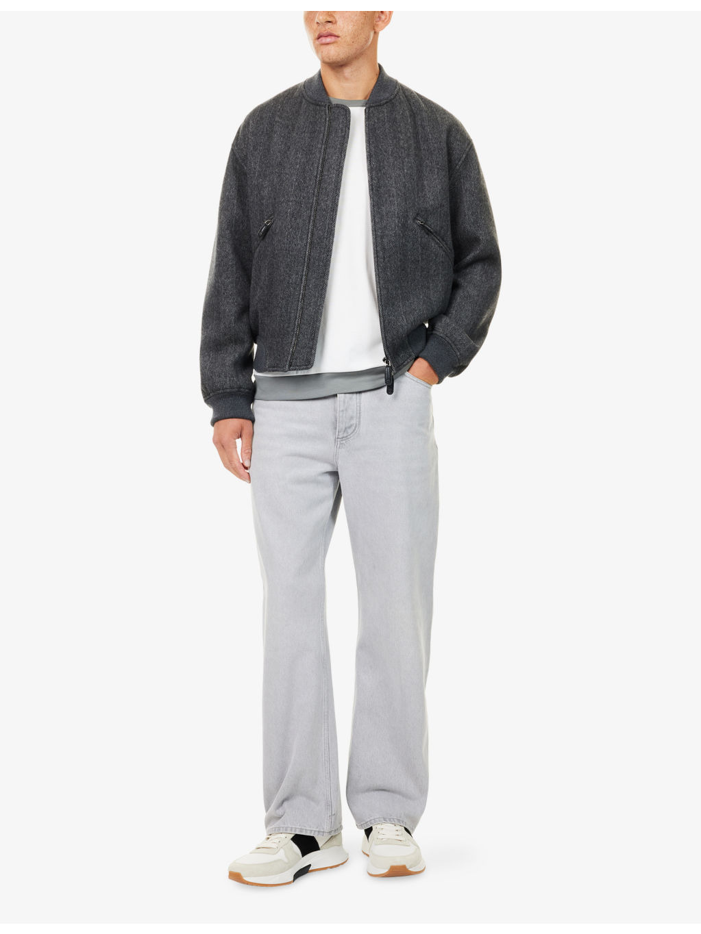 Herringbone Relaxed-Fit Cashmere Jacket - 2