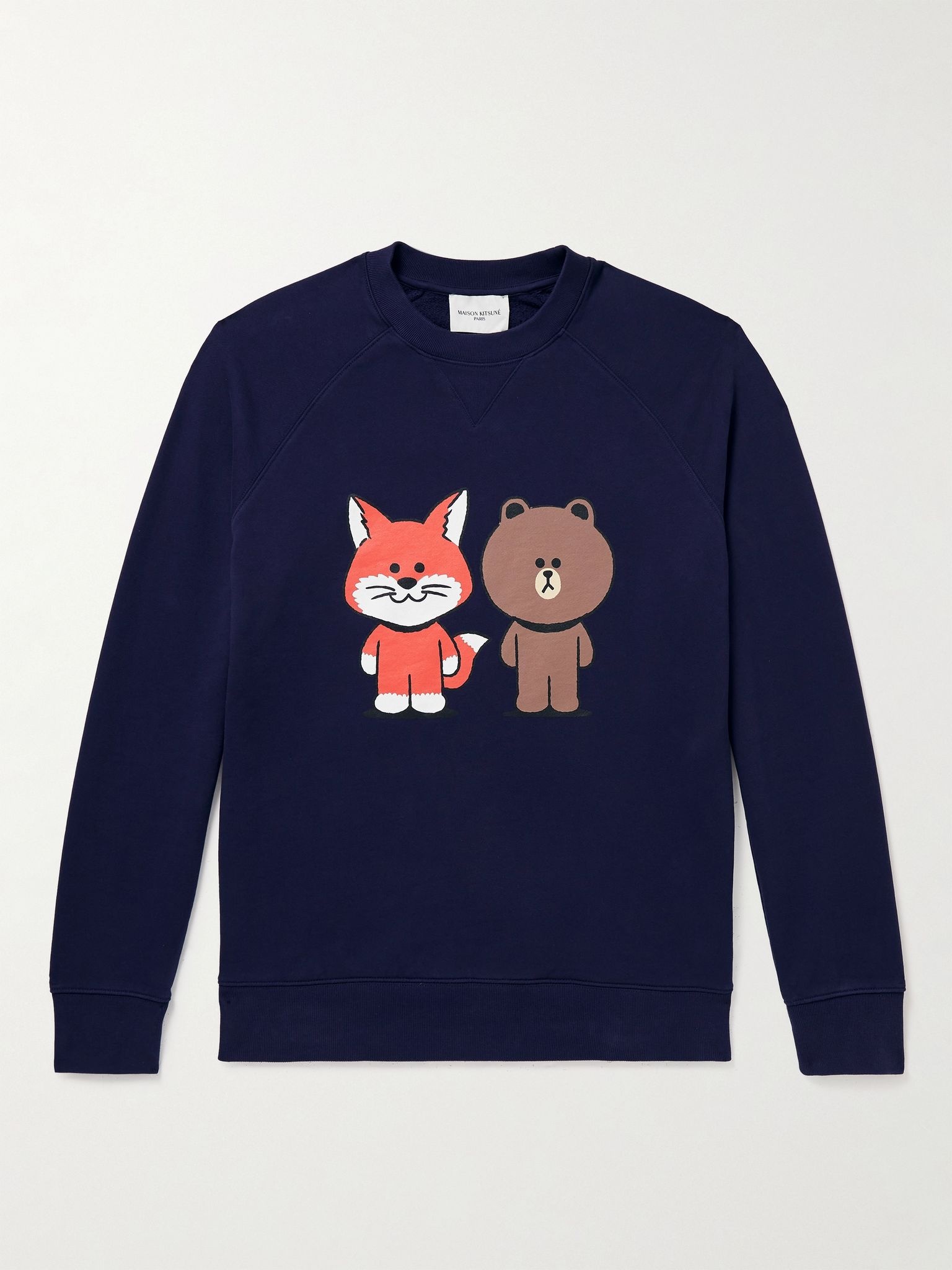 + LINE FRIENDS Slim-Fit Logo-Print Cotton-Jersey Sweatshirt - 1