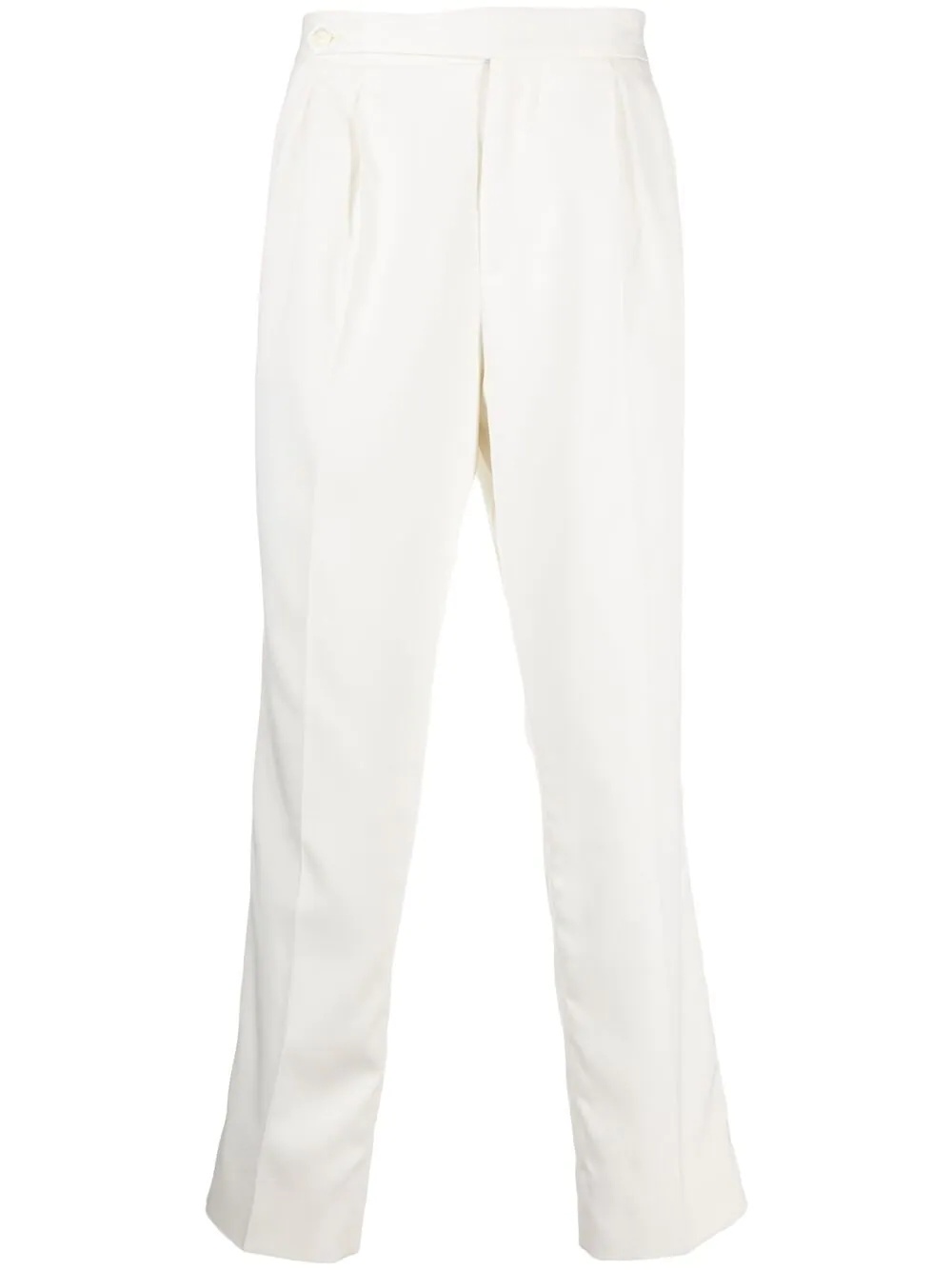 pleated silk trousers - 1