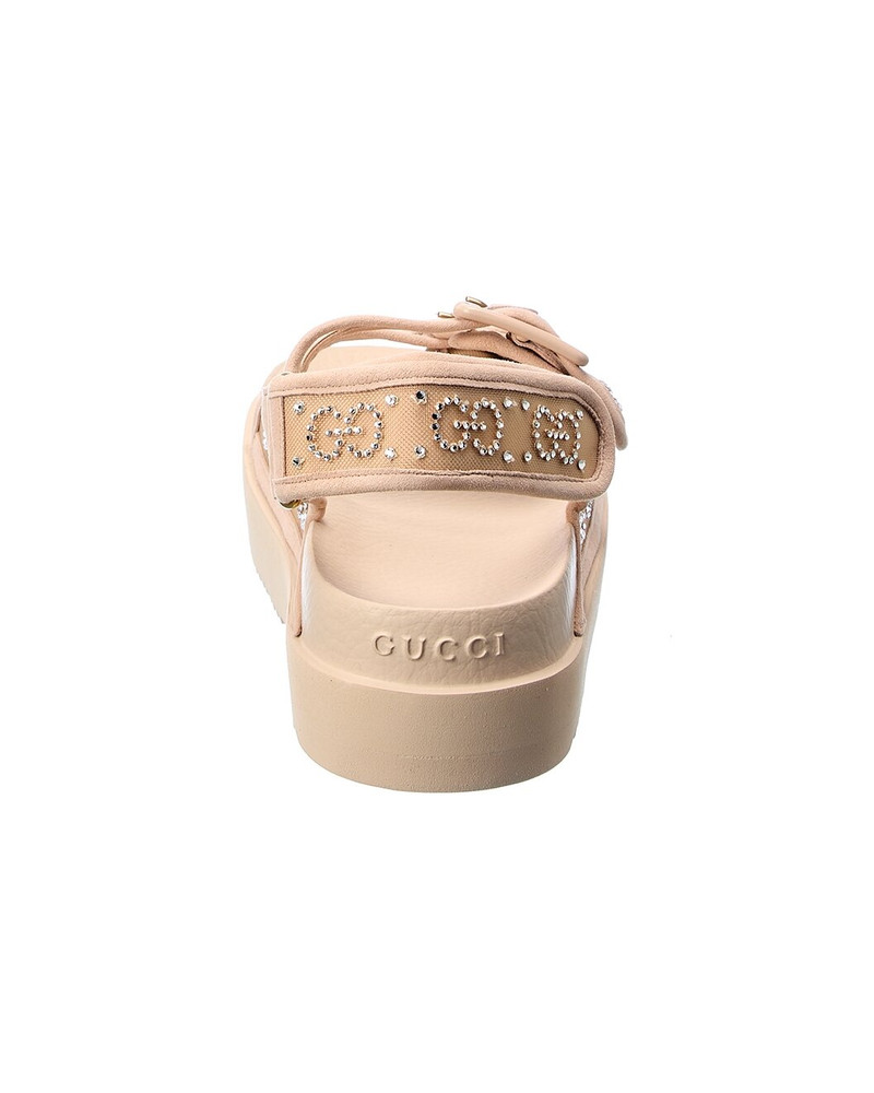 Gucci GG Crystal Mesh & Suede Sandal 3