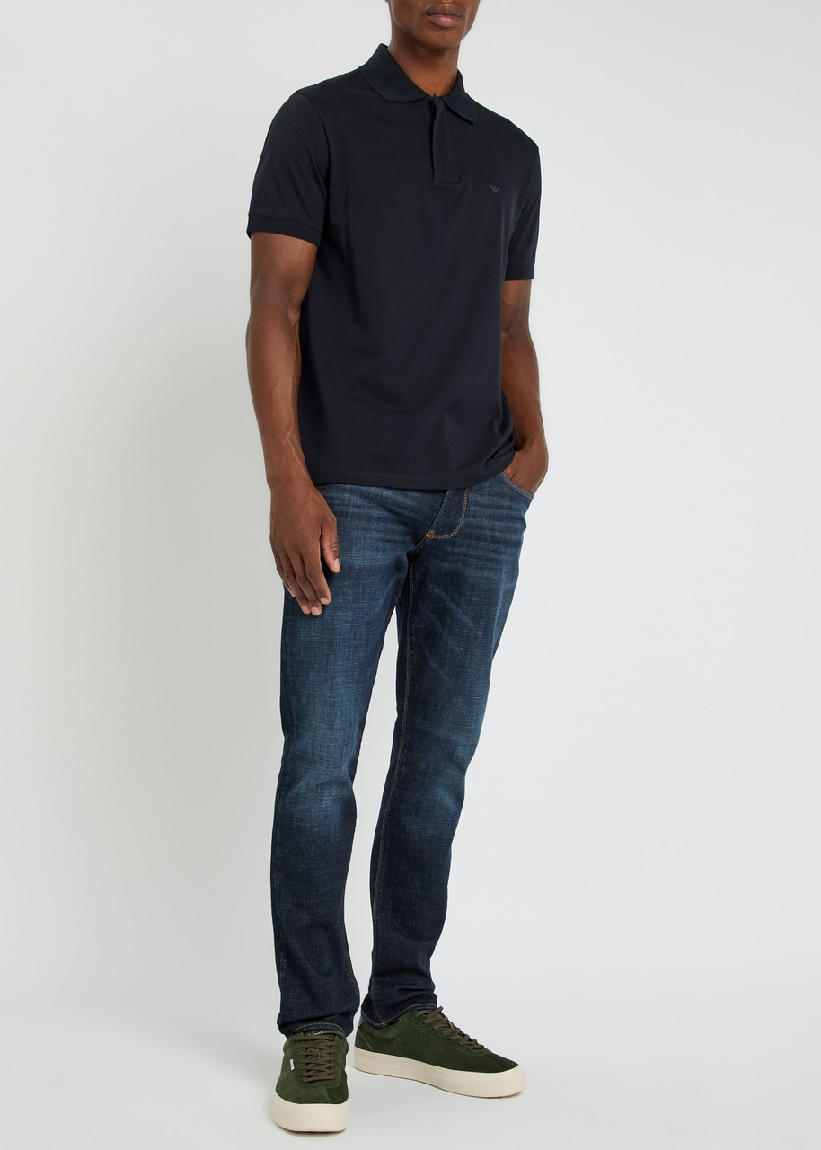 Emporio Armani Half-zip Cotton Polo Shirt - 4