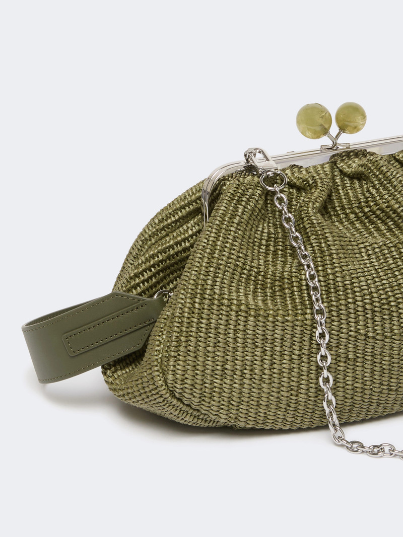 FORTUNA Medium raffia-effect Pasticcino bag - SAGE GREEN 3