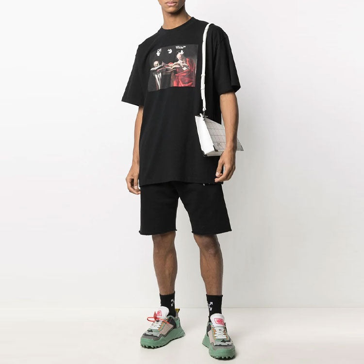 Off-White Men's SS21 Logo Sports Shorts Black OMCI006R21FLE0051001 - 4