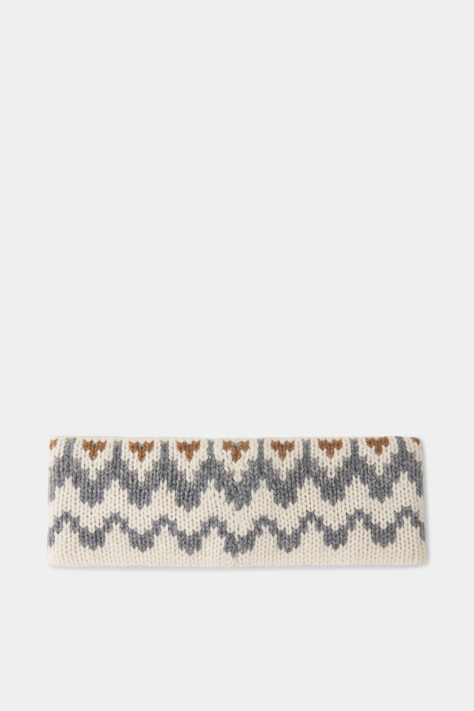 Loca cashmere headband in Cream/grey - 2