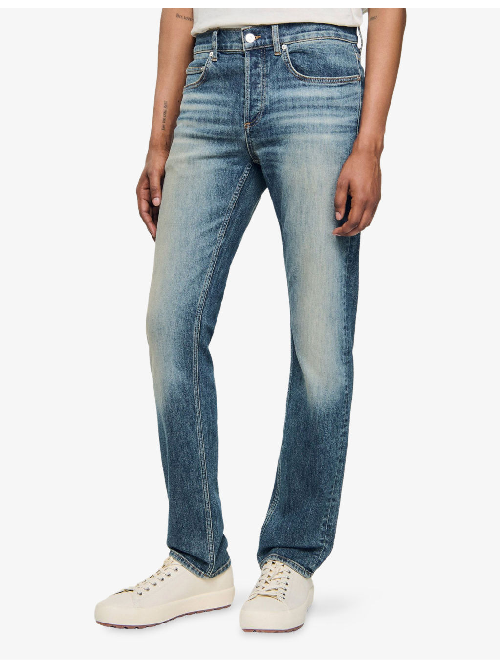 Faded-Wash Slim-Fit Denim Jeans - 3