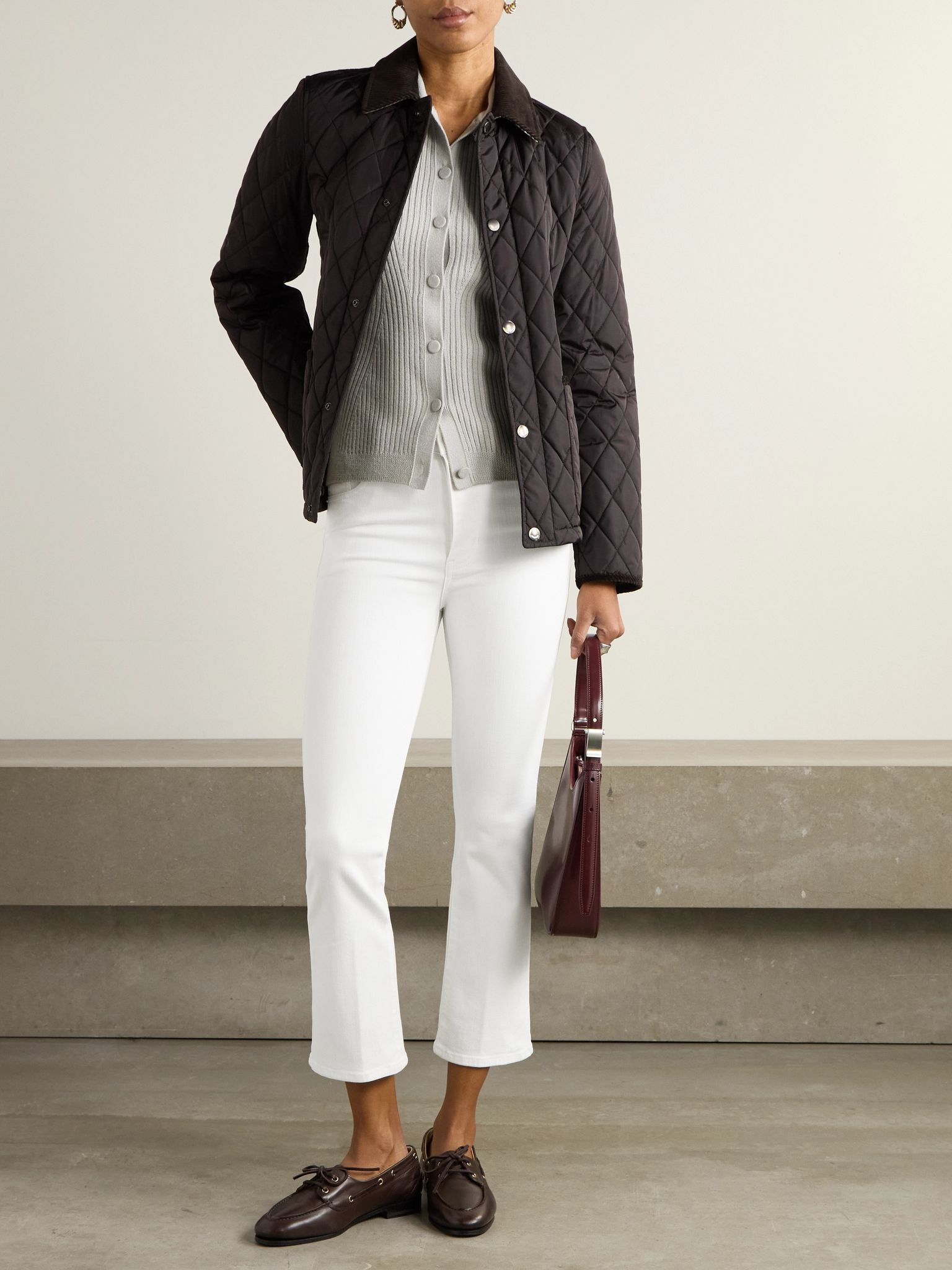 Reboot Crop stretch high-rise flared recycled jeans White - 2