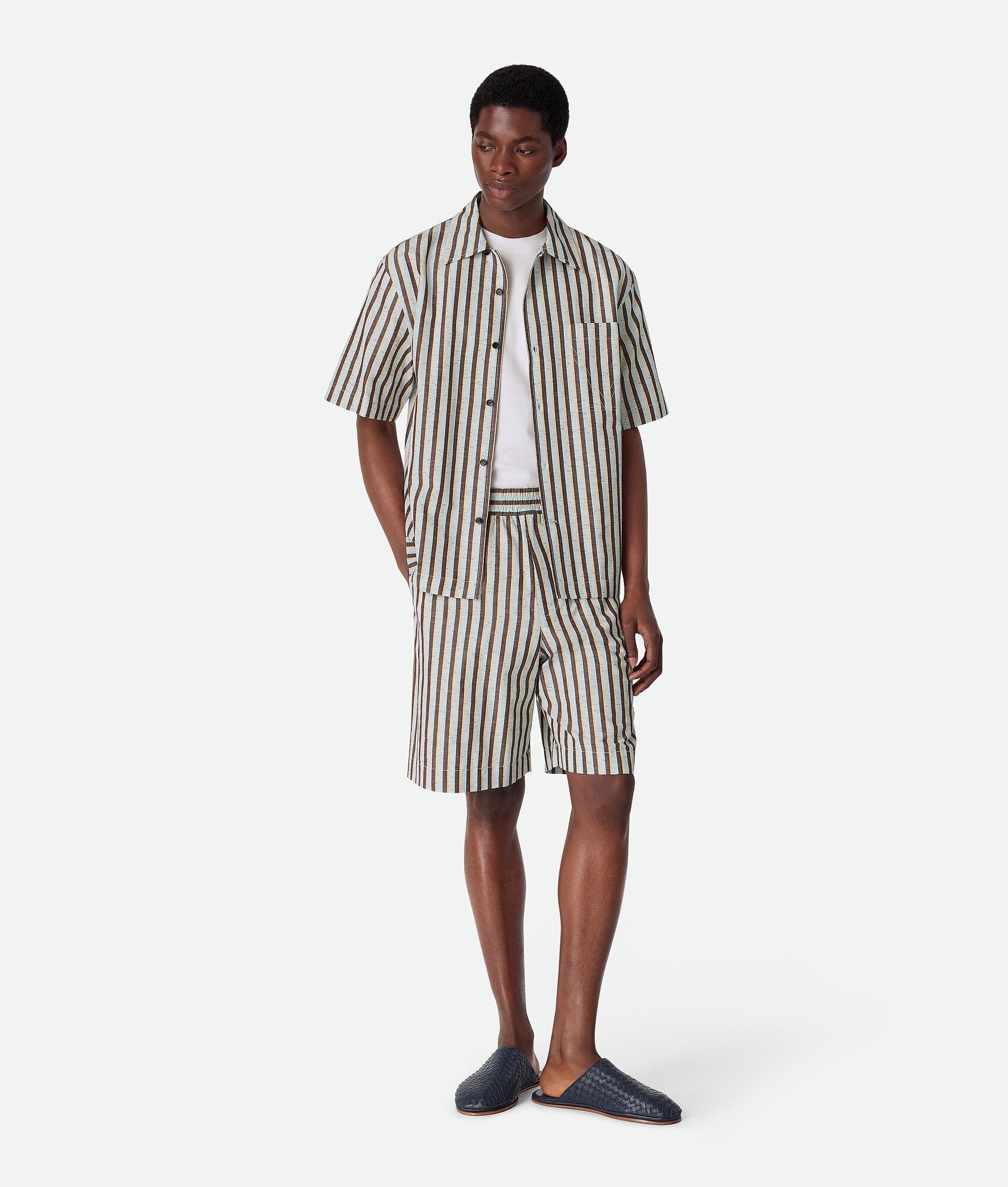 Stripe Cotton And Linen Shorts - 4