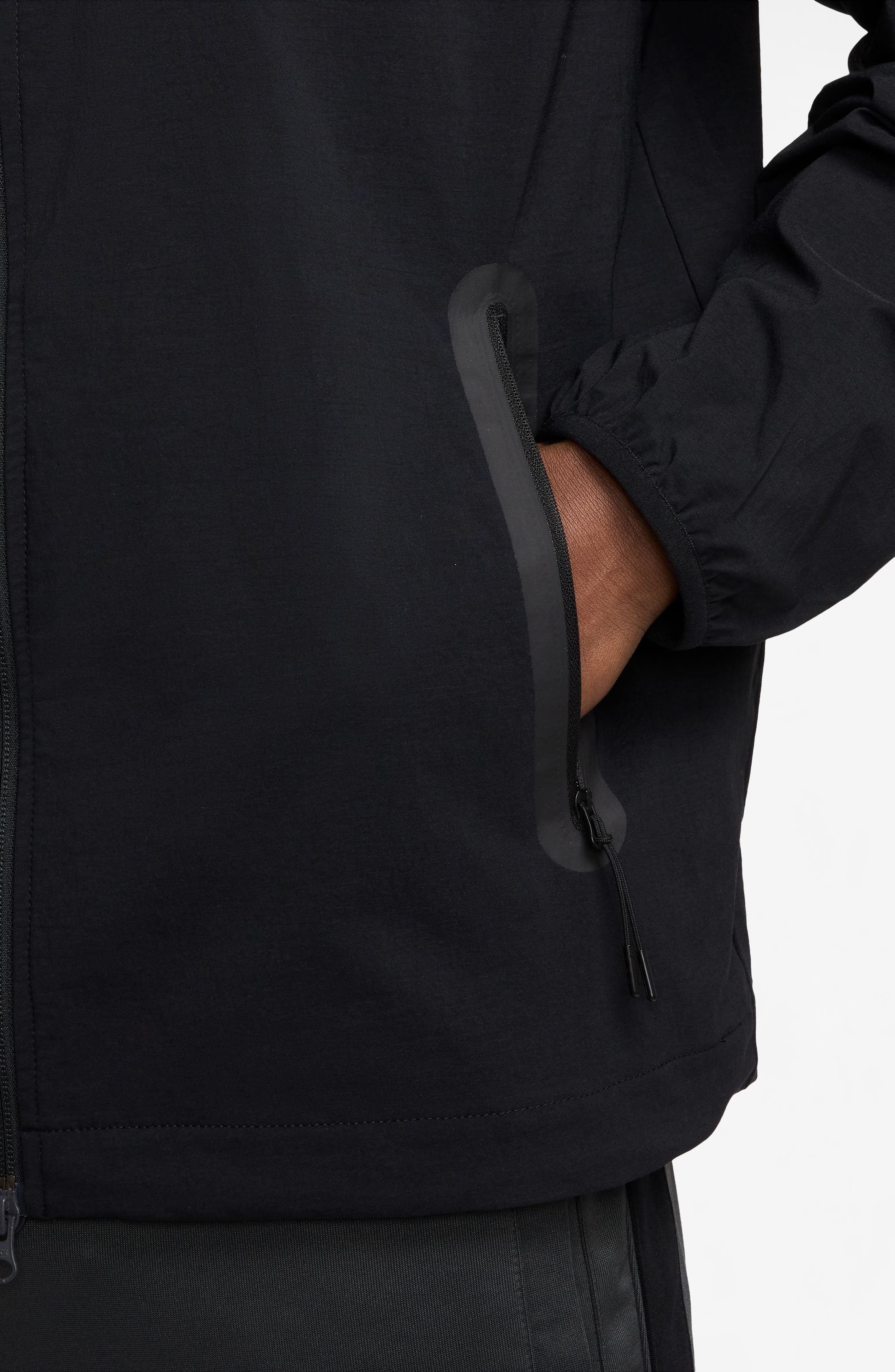 Nike Sportswear Tech Windrunner Jacket in 010 Black/black at Nordstrom - 3