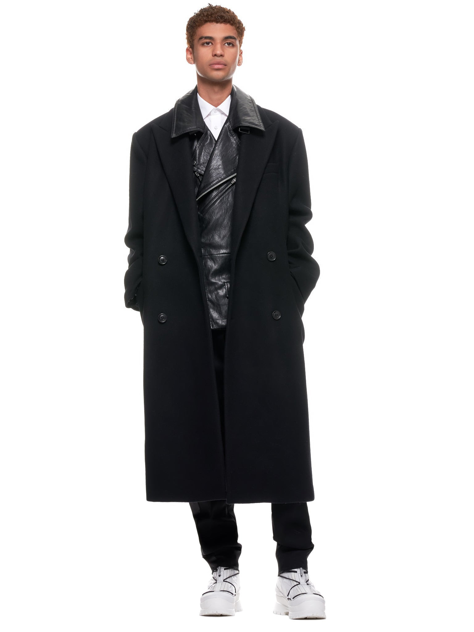 Layered Wool Trench Coat - 6