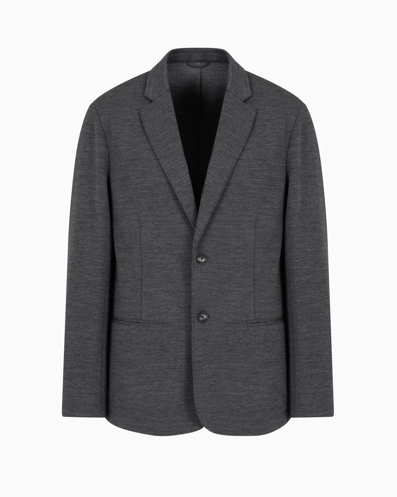 Travel Essentials single-breasted jacket in virgin wool-blend jersey - 1