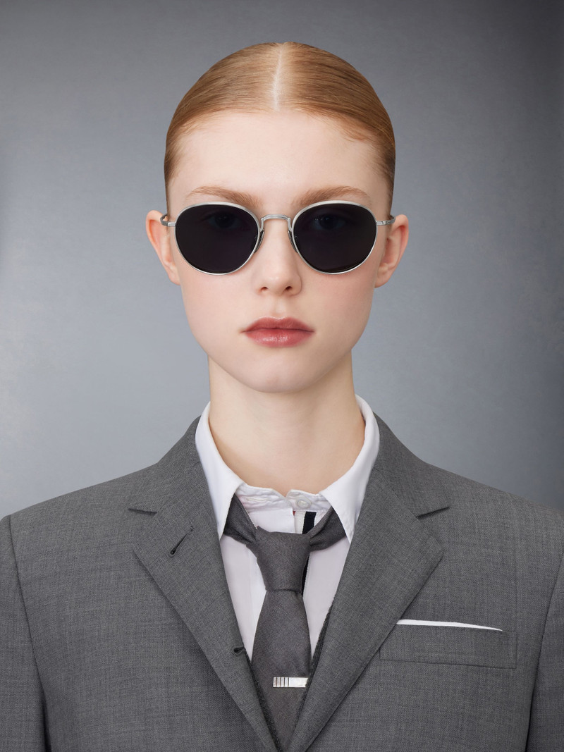 Thom Browne Titanium Round Sunglasses outlook