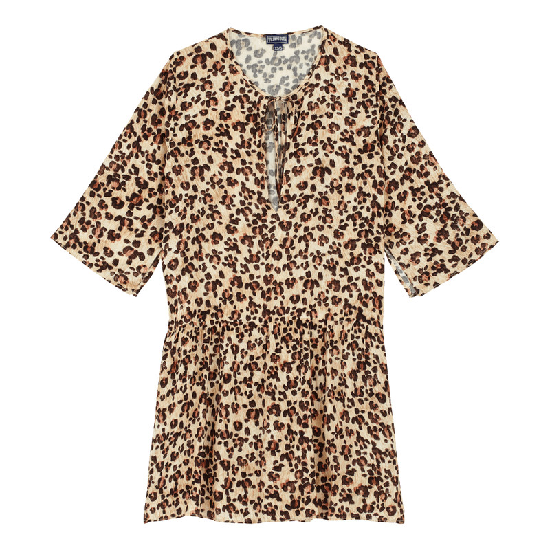 Women Short Dress Turtles Leopard 1