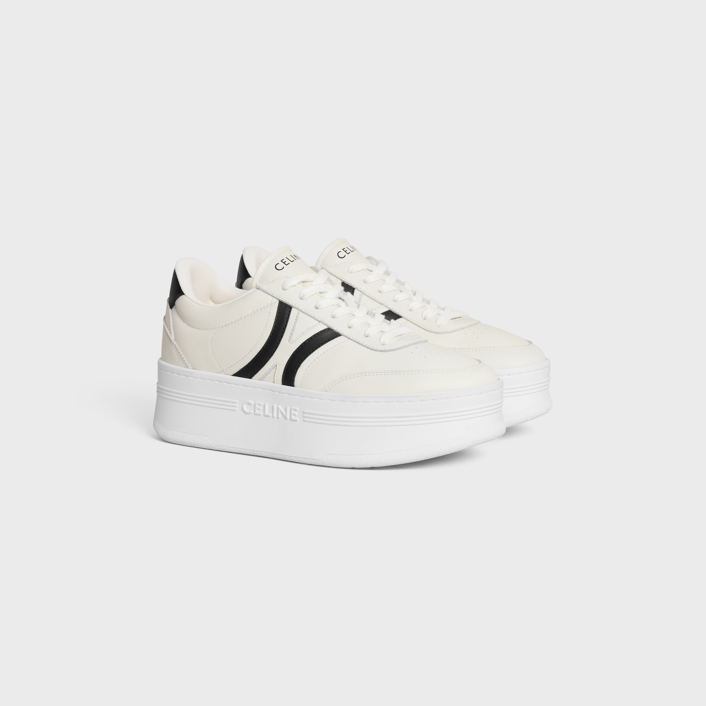 CELINE - BLOCK SNEAKERS WITH BACK TRIOMPHE AND WEDGE OUTSOLE IN CALFSKIN - 2