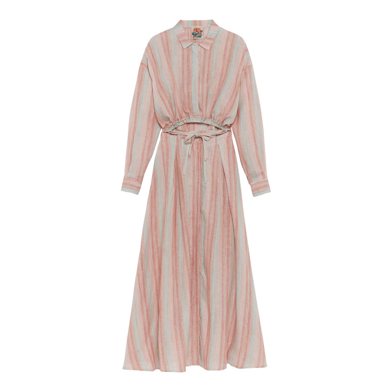 Long dress Rainbow - Jacquard striped linen 1