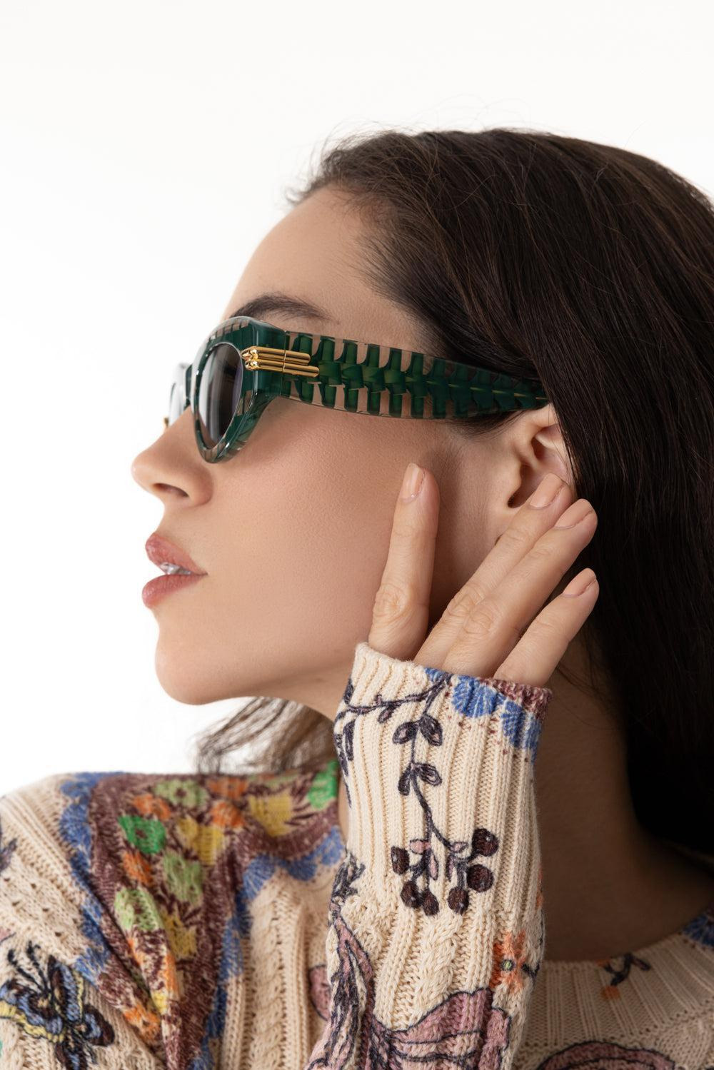 Oval Sunglasses - Green - 4