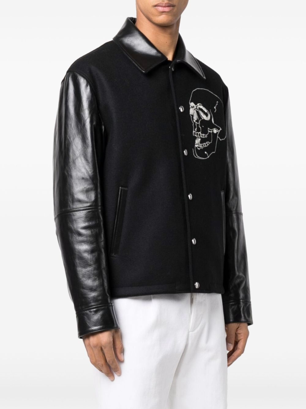 skull-embroidered jacket - 3