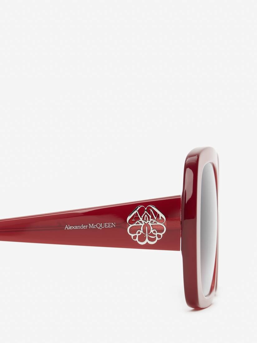 Women's Seal Logo Square Sunglasses in Red - 4