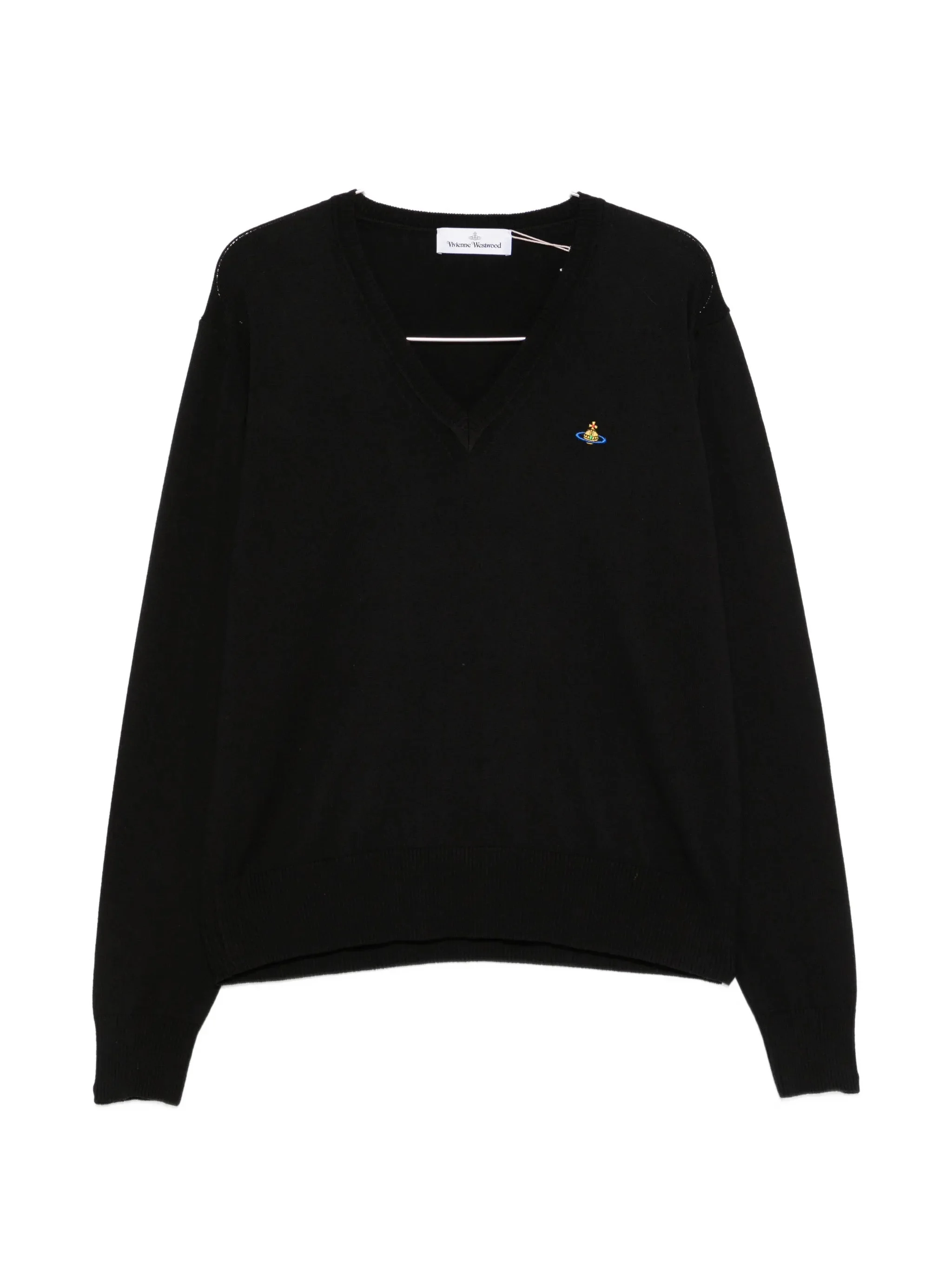 Vivienne Westwood Mark Orb-embroidered V-neck Sweater - 1