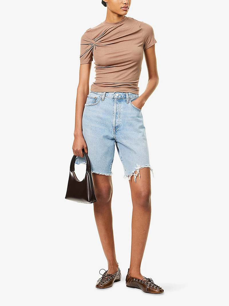 AGOLDE Lissa Round-Neck Stretch-Woven T-Shirt outlook
