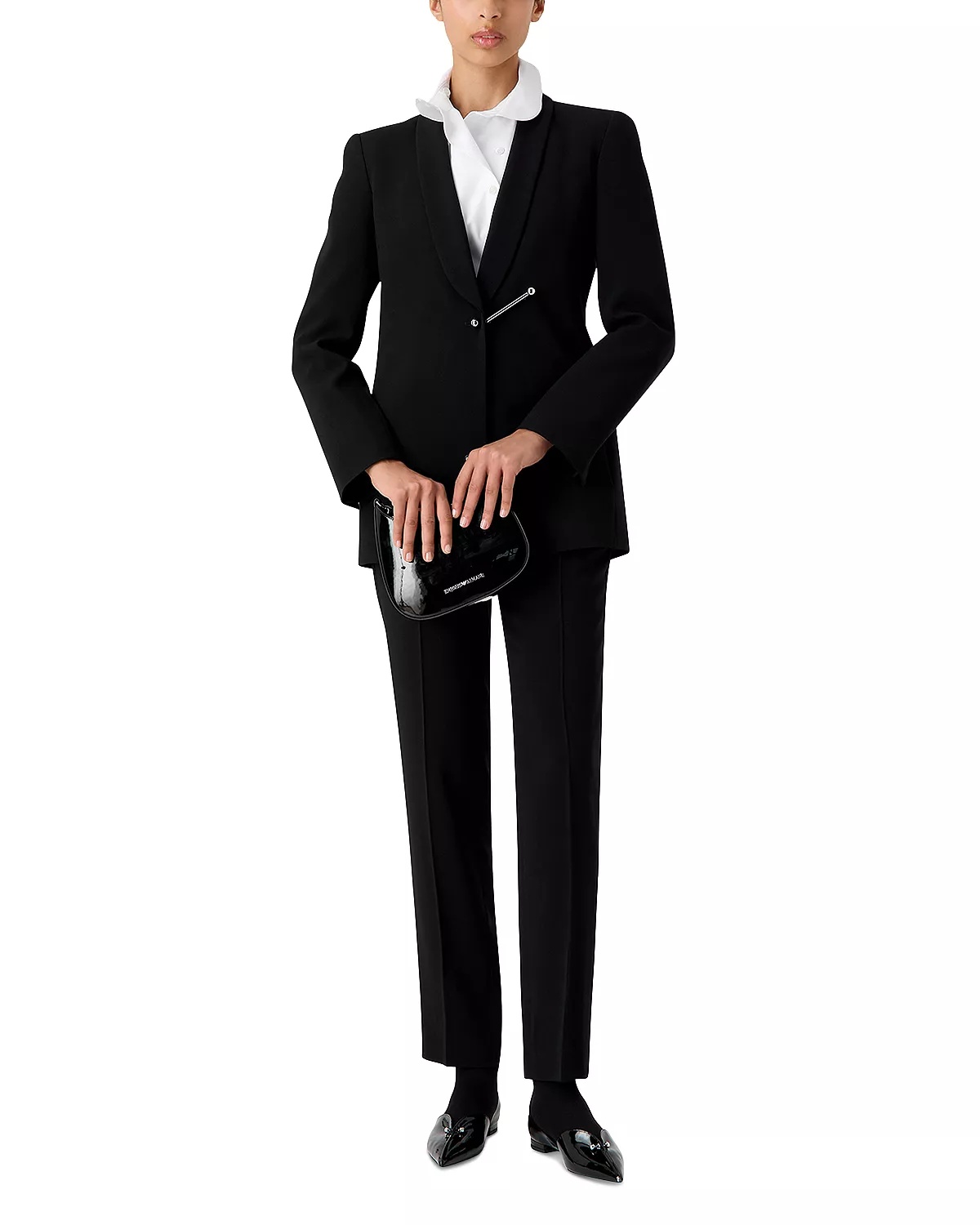 Bar Piercing Shawl Lapel Blazer - 2