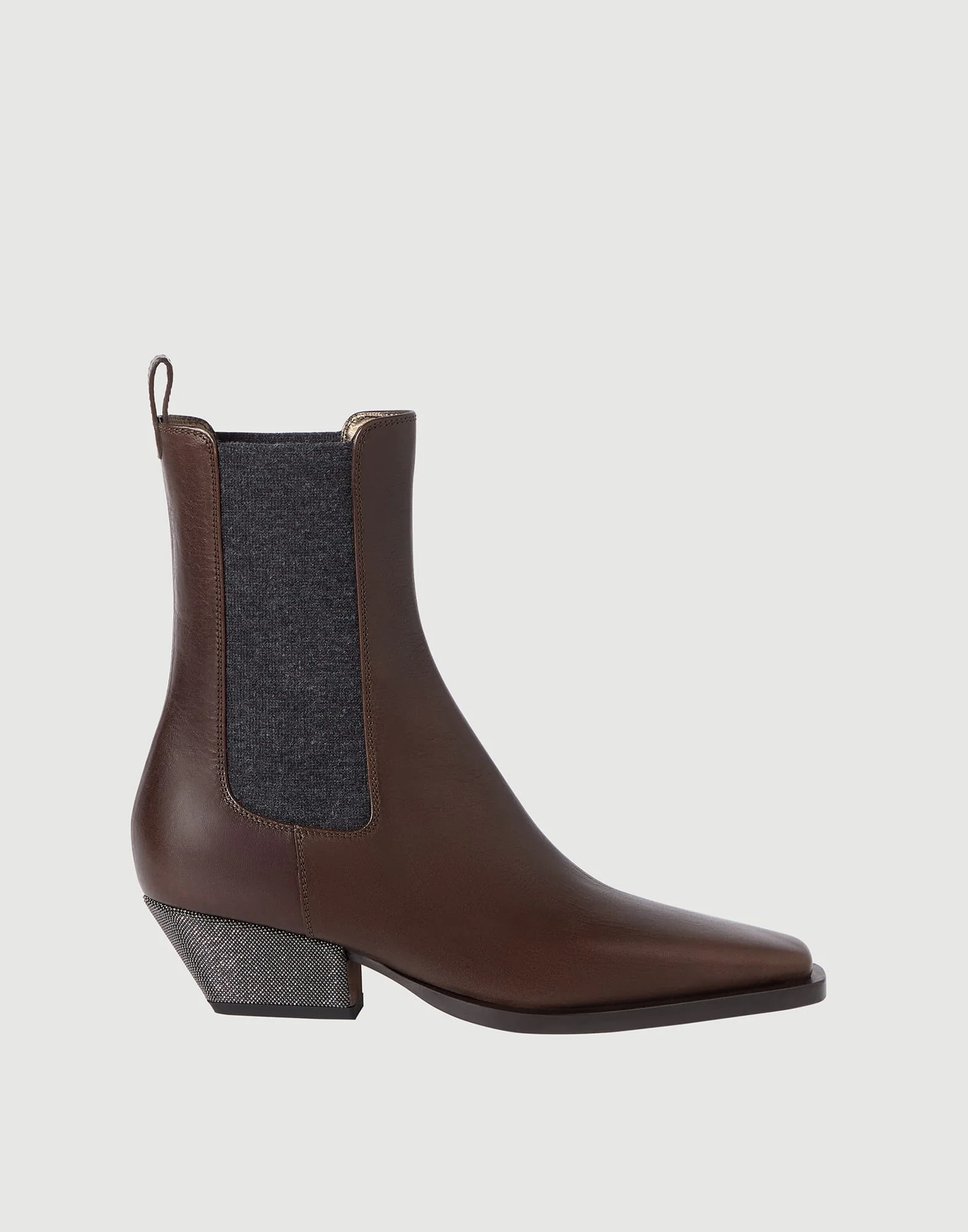 Riding calfskin chelsea boots with precious heels - 1