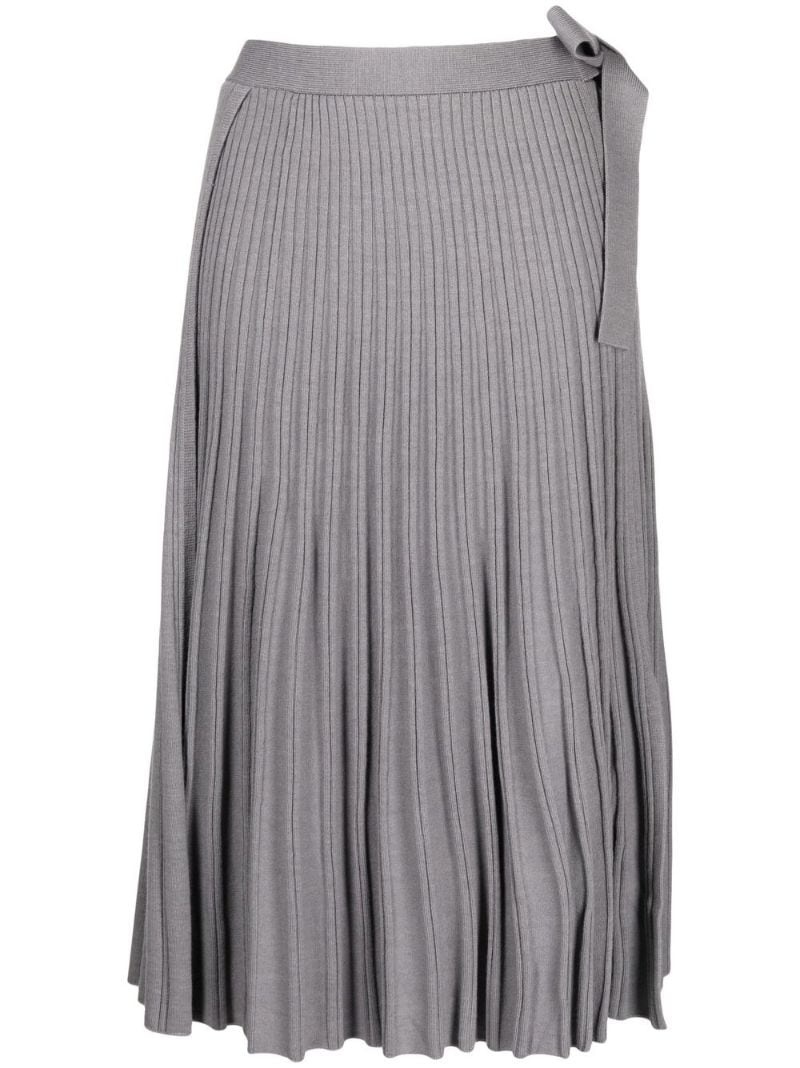 pleated wool-blend midi skirt - 1