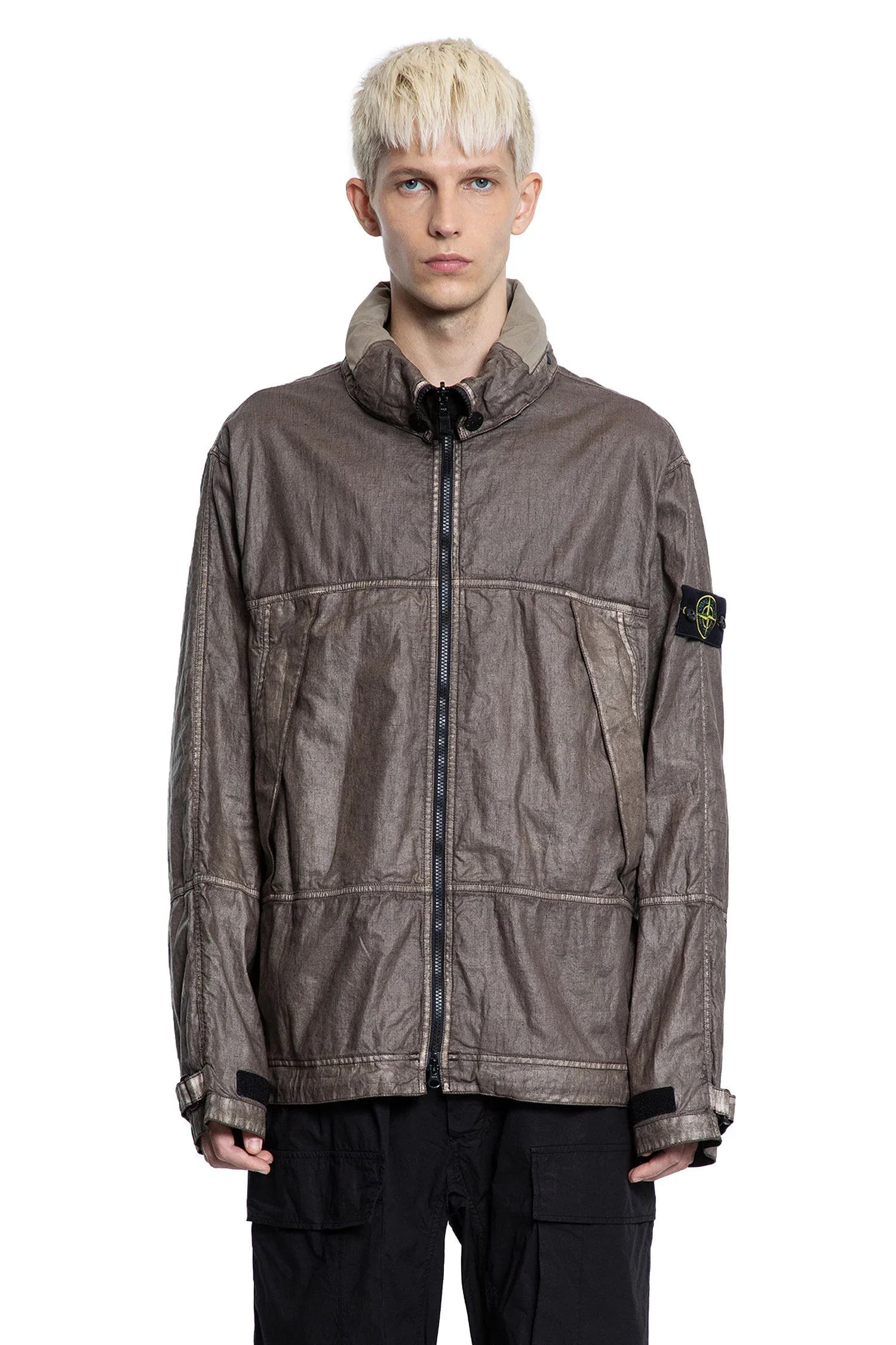 4100040-Raw-Linen-Plated-Ovd-Parka - 1