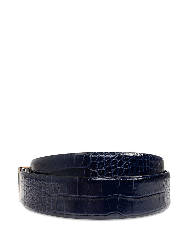 TOM FORD crocodile-effect t-buckle belt outlook