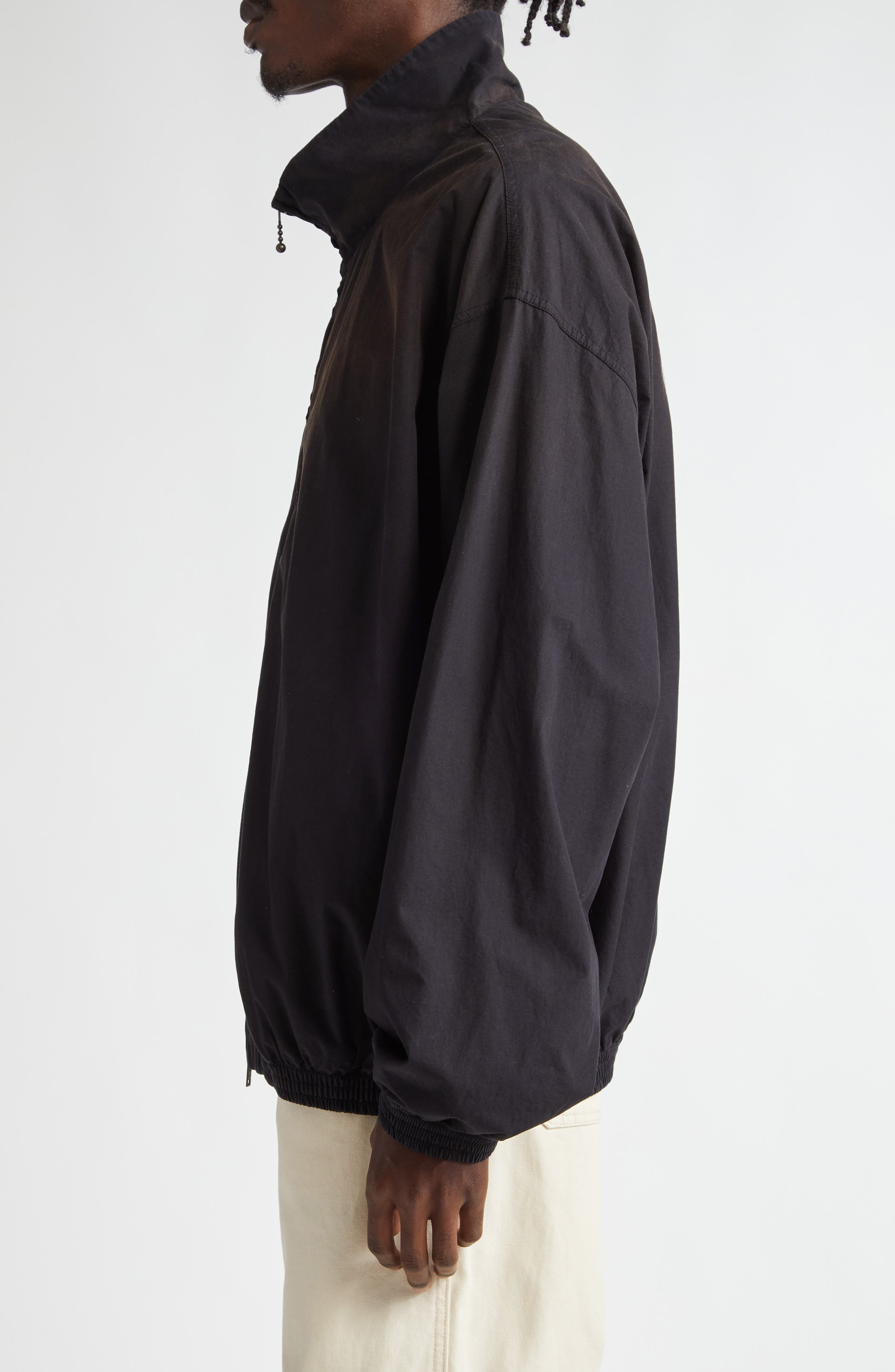 Acne Studios Logo Graphic Cotton Jacket in Black at Nordstrom - 4