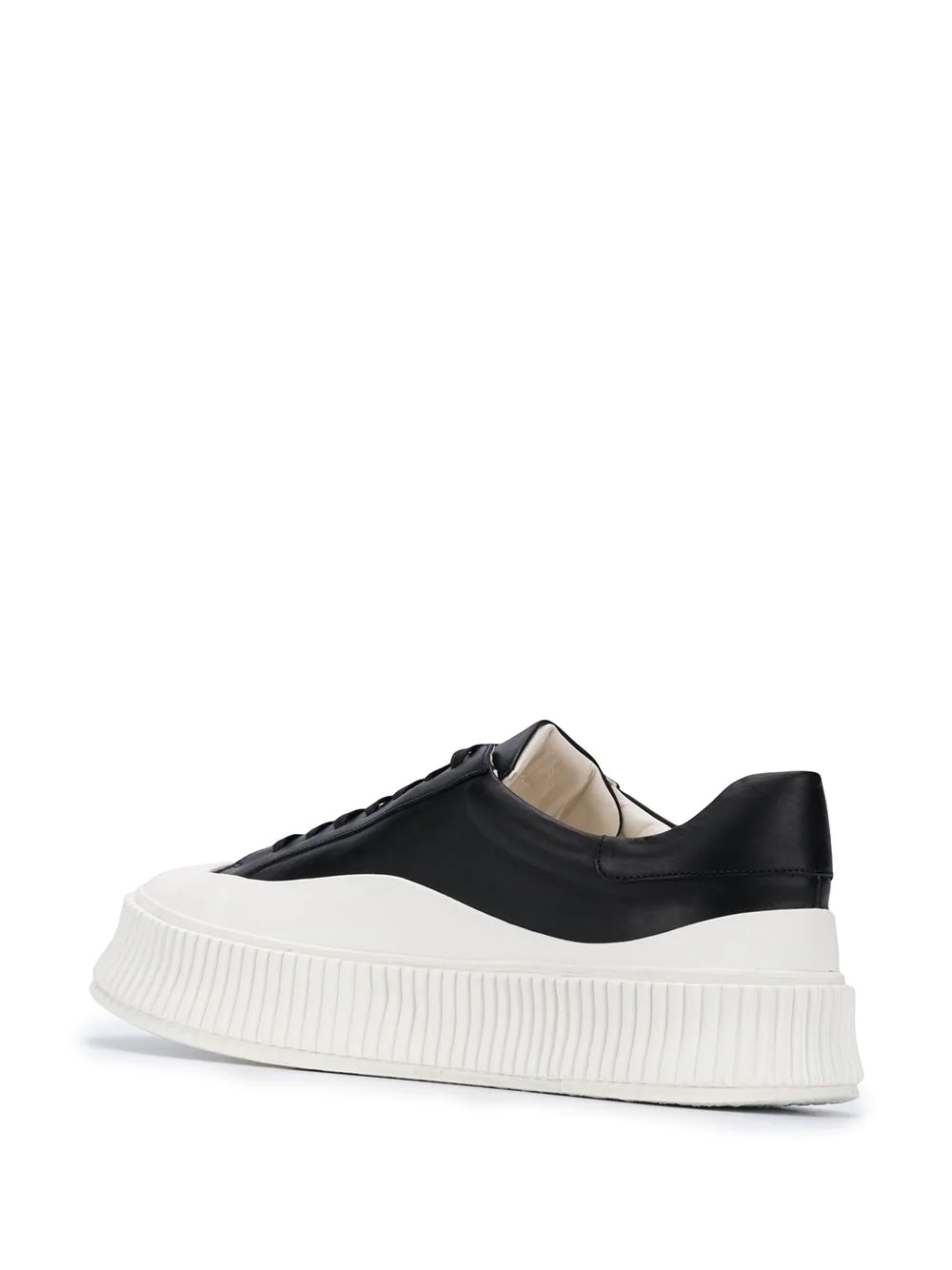 leather low-top sneakers - 3