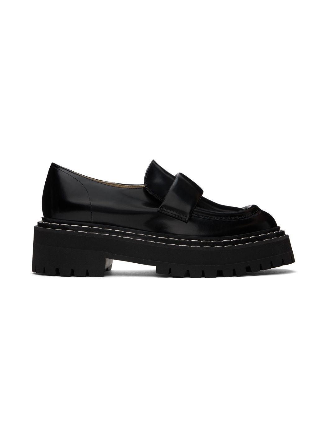 Black Lug Sole Loafers - 1