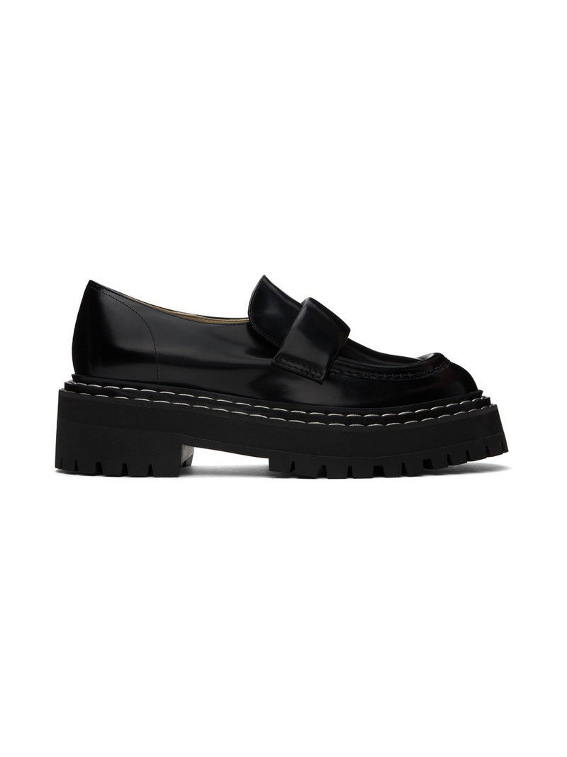 Black Lug Sole Loafers 1