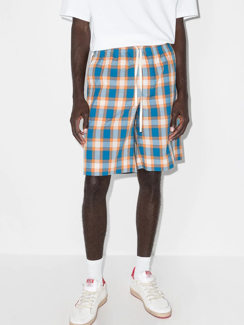 check print drawstring Bermuda shorts - 2