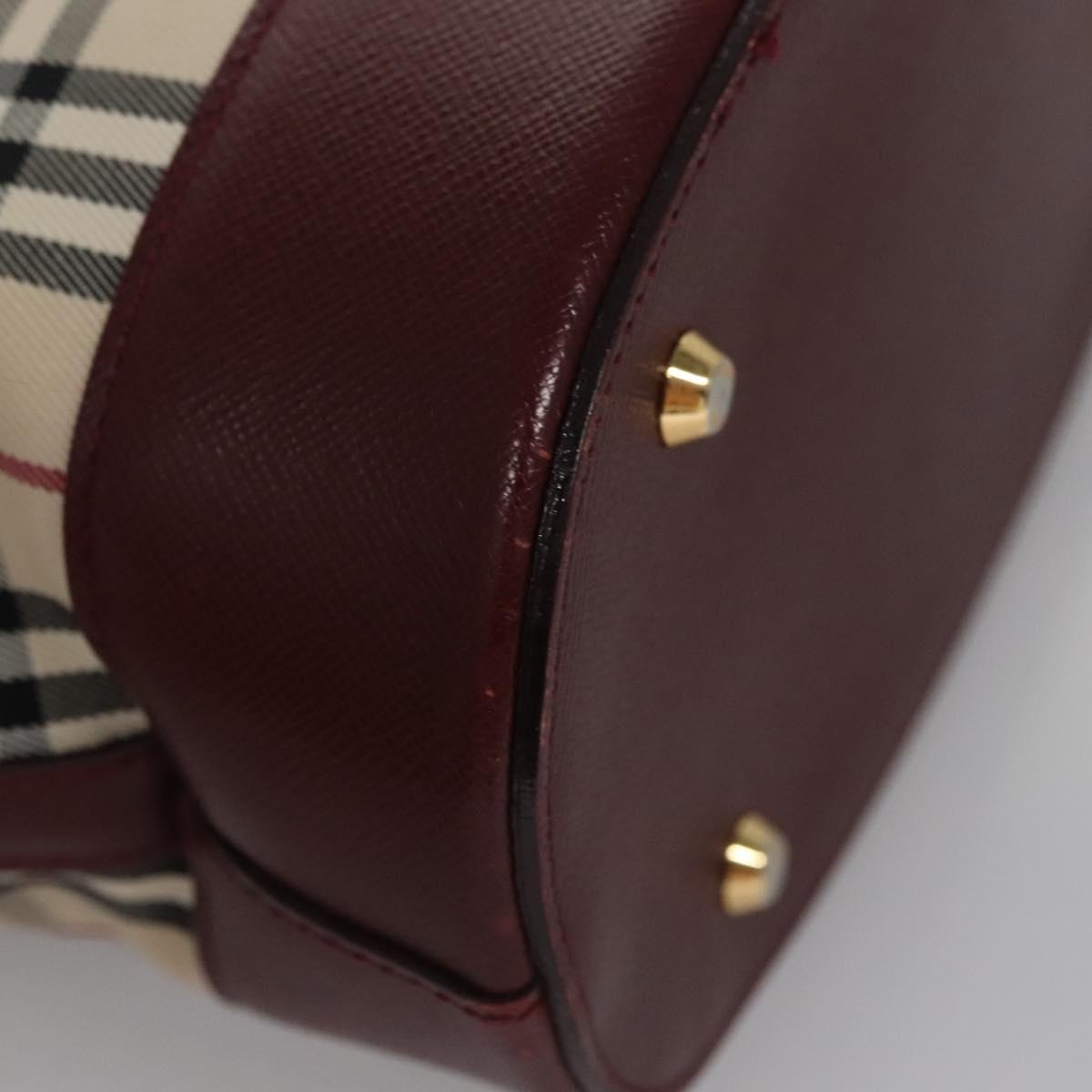 Burberry Nova Check Tote Bag Canvas Beige Red Gold - 15