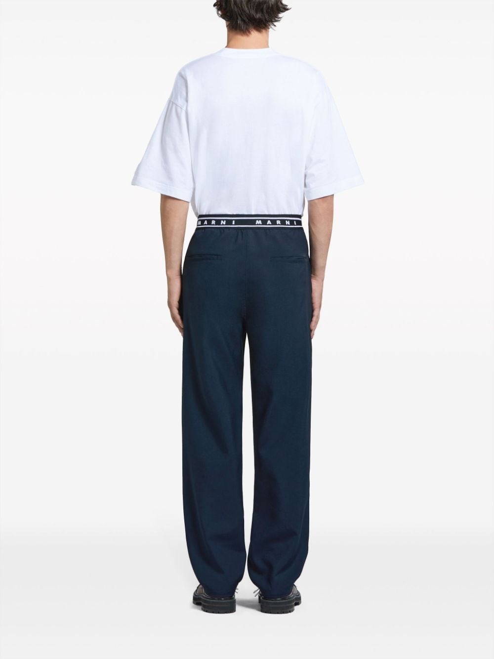 logo-waistband virgin-wool trousers - 3