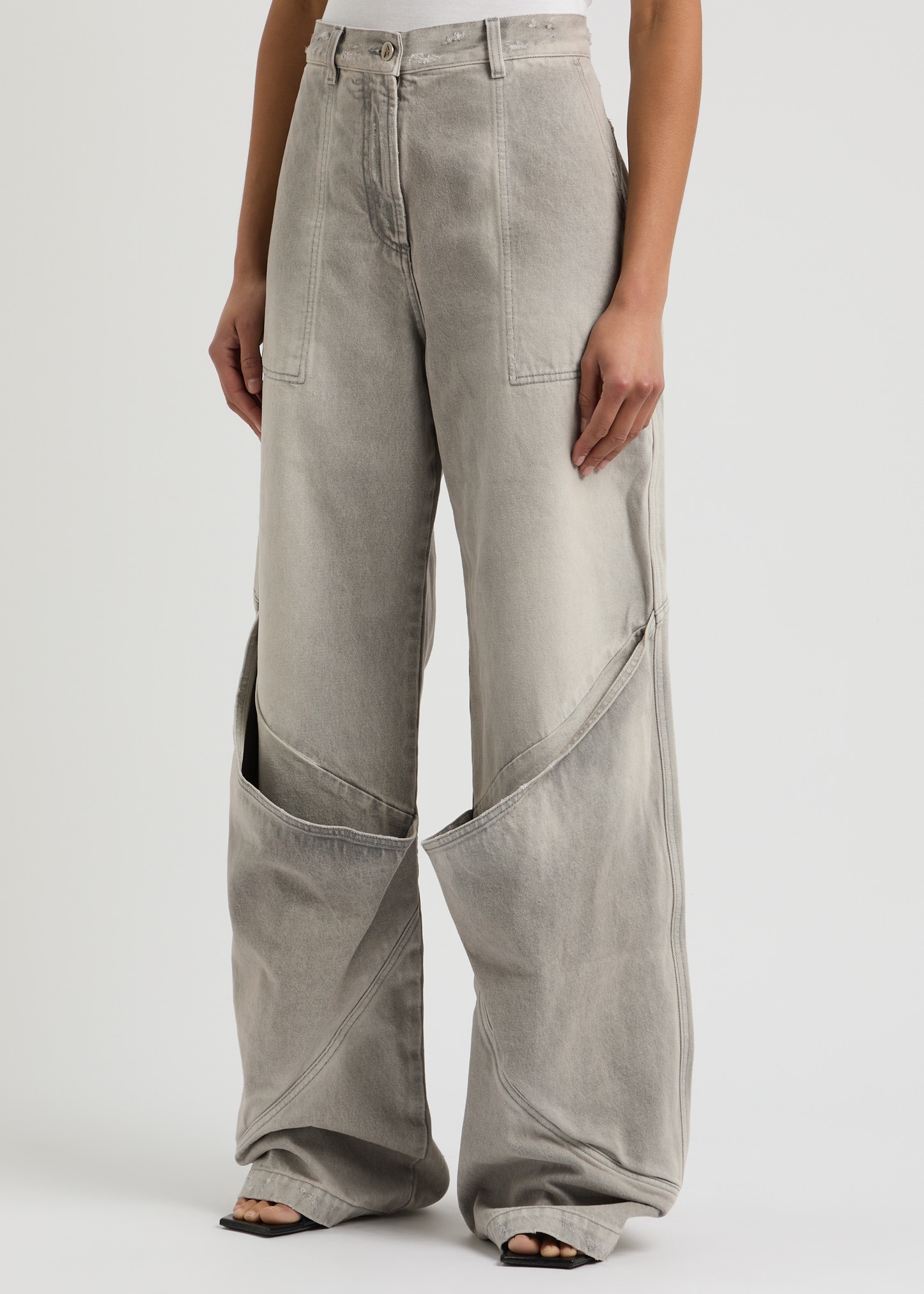 THE ATTICO Wide-leg cargo jeans | harveynichols | REVERSIBLE