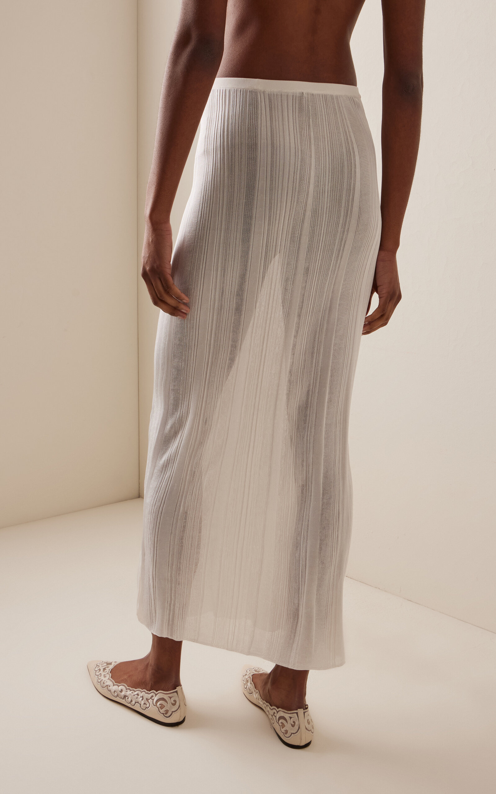 Daniella Knit Silk Maxi Skirt ivory - 4