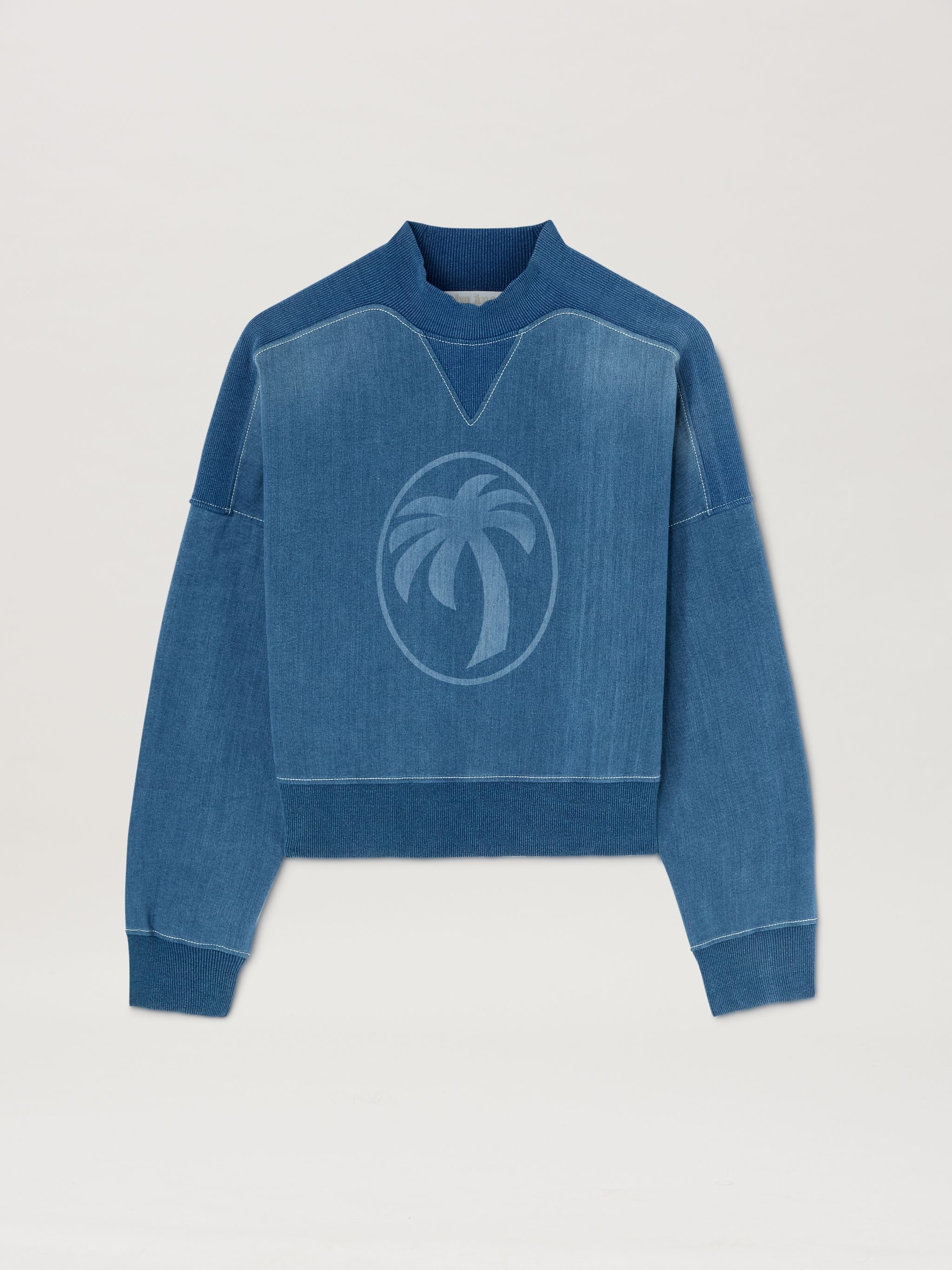 Oval Palm lasered crewneck Sweatshirt - 1