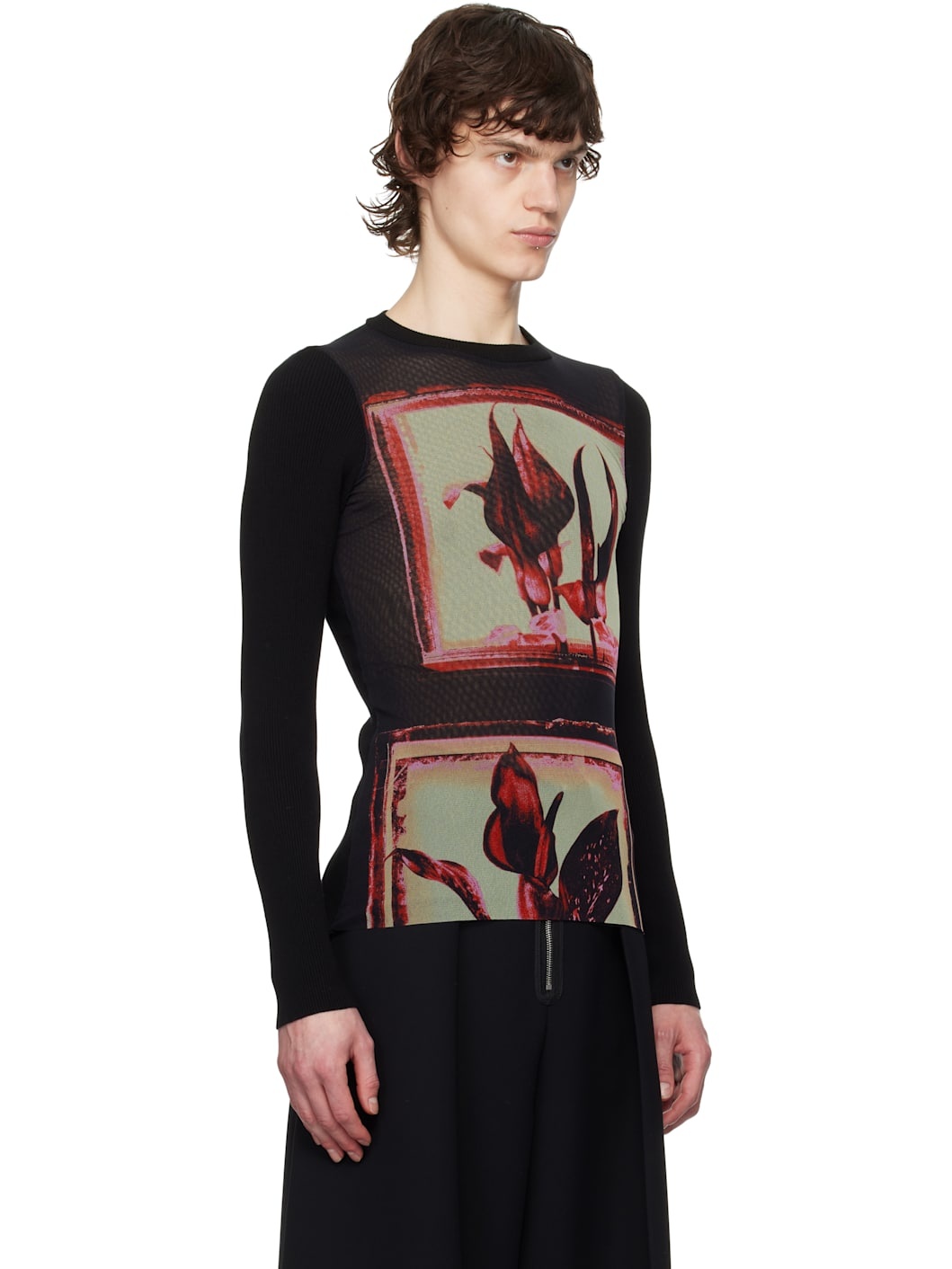 Black Flowers Cadres T-shirt - 2