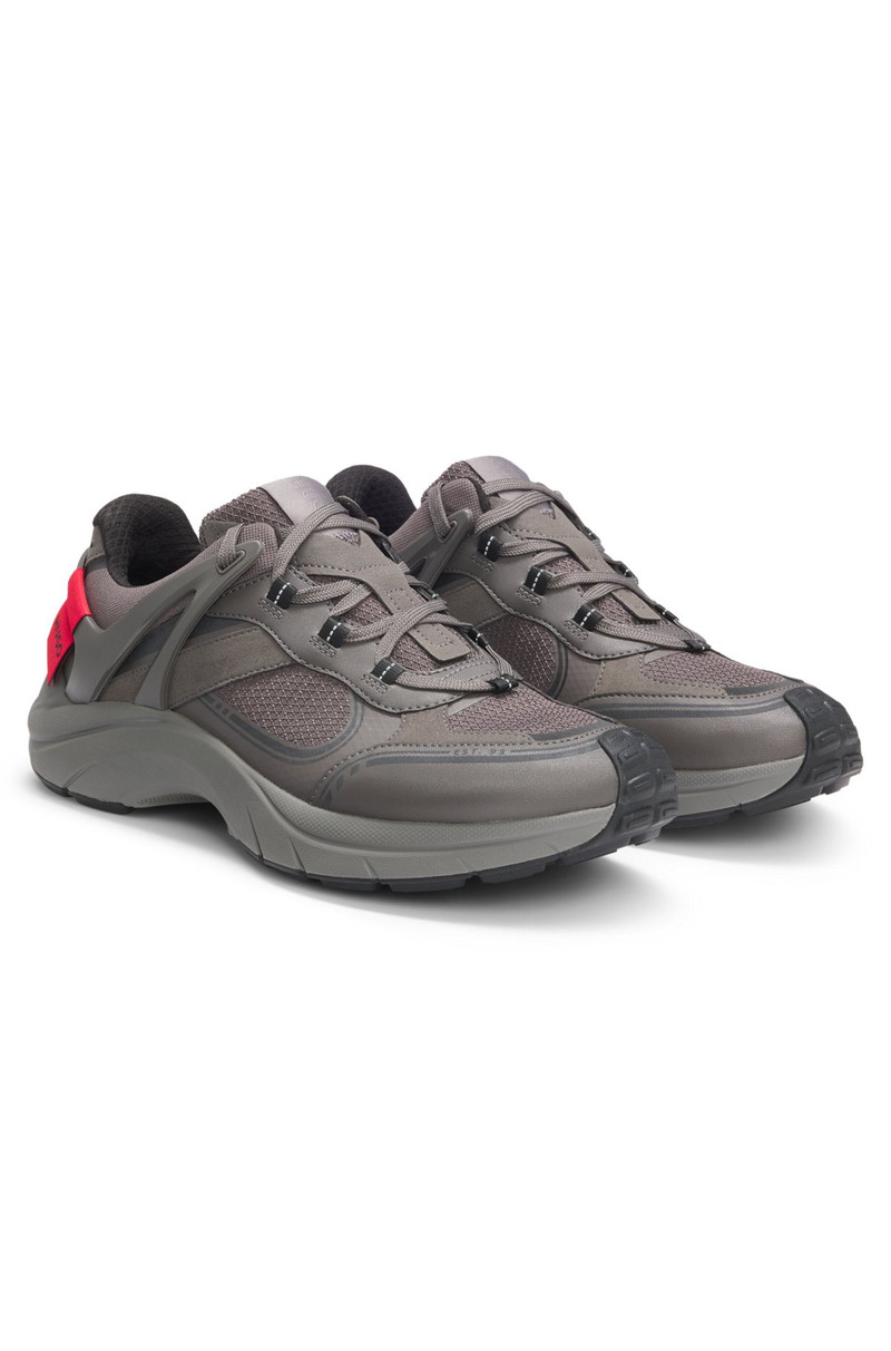 TRAINERS IN FAUX SUEDE AND TEXTURED CANVAS 2