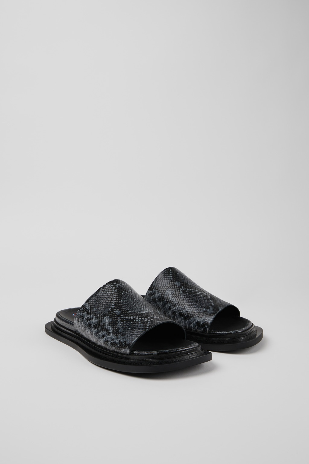Gray-Black Leather Sandals - 2