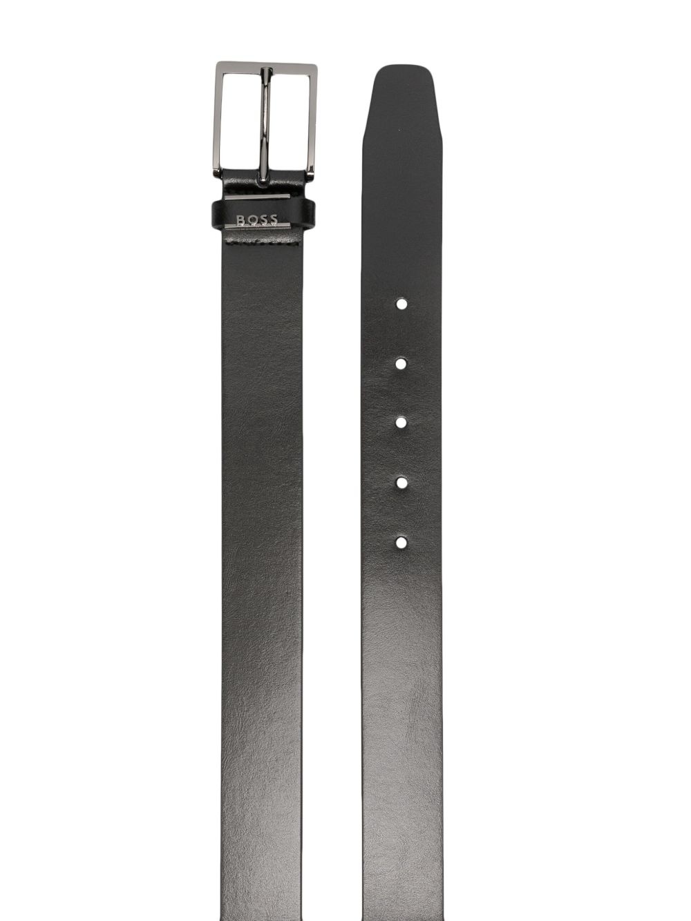 logo-plaque leather belt - 2