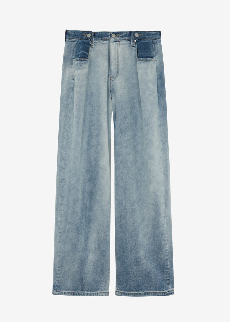 Hayla Contrast Denim Pants - Light Wash/Blue 10