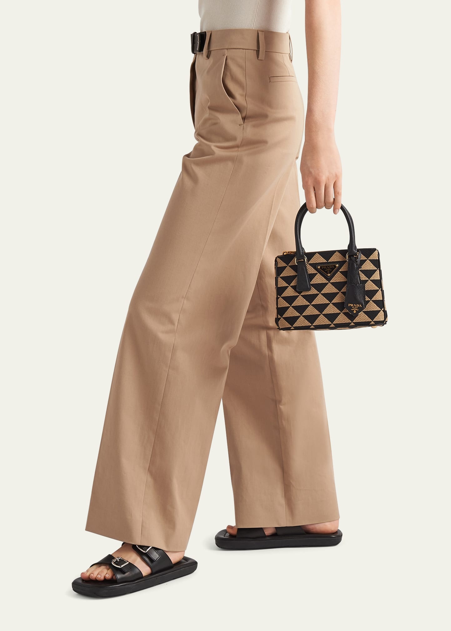 Gabardine WideLeg Belted Pants - 4