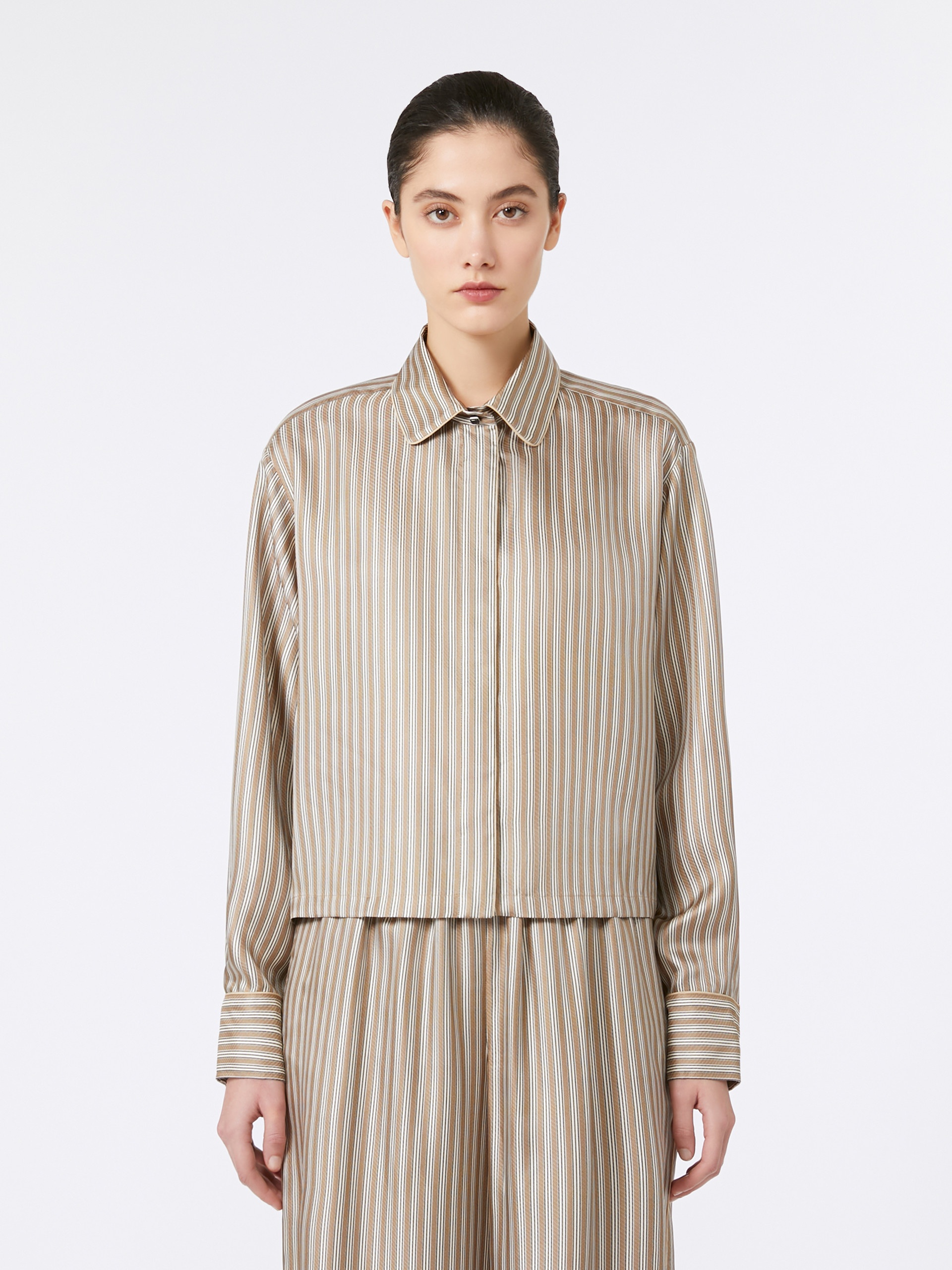 BRAMA Printed silk cropped shirt - 3
