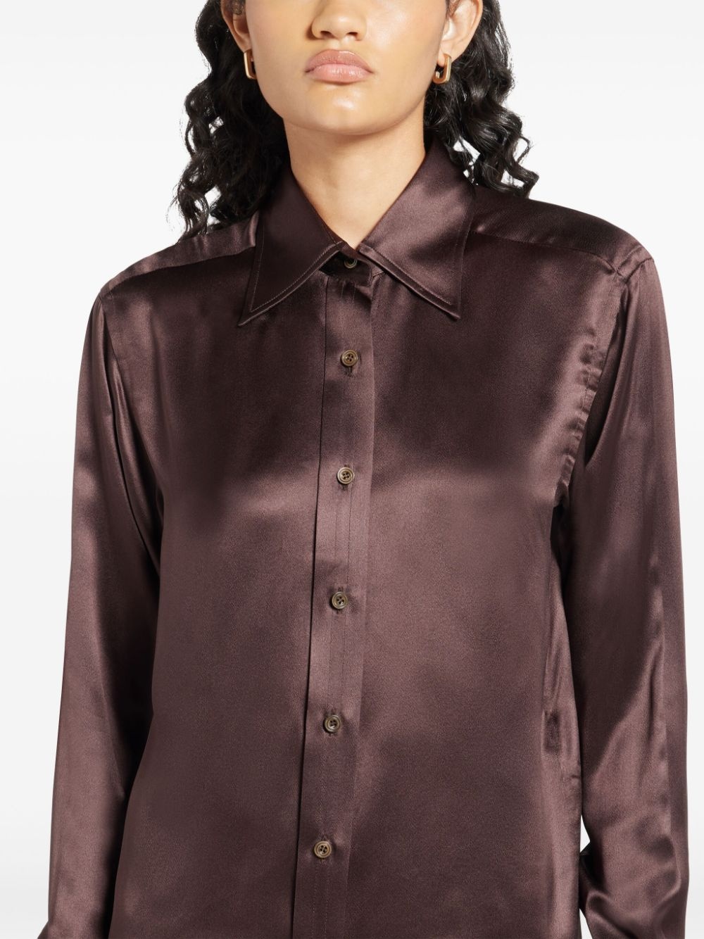 buttoned silk shirt - 5